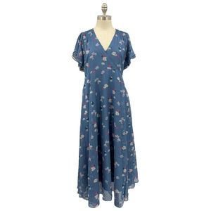 Hatch Blue Floral Midi Dress